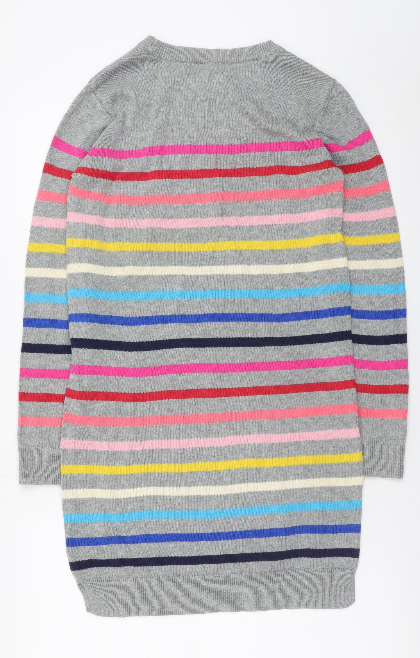 GAP Kids Girls Grey Striped Knit Sweater Dress XXL Long Sleeve Cotton Blend