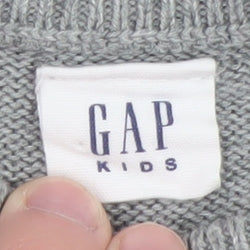 GAP Kids Girls Grey Striped Knit Sweater Dress XXL Long Sleeve Cotton Blend