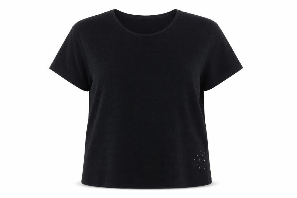 New Look Women Black Short Sleeve Basic Crew Neck T-Shirt Size 14