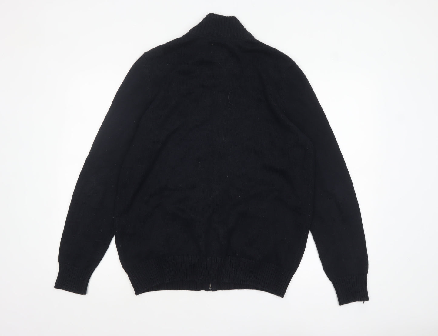 Crew Clothing Co. Men's Black Cotton Full Zip Jumper Medium