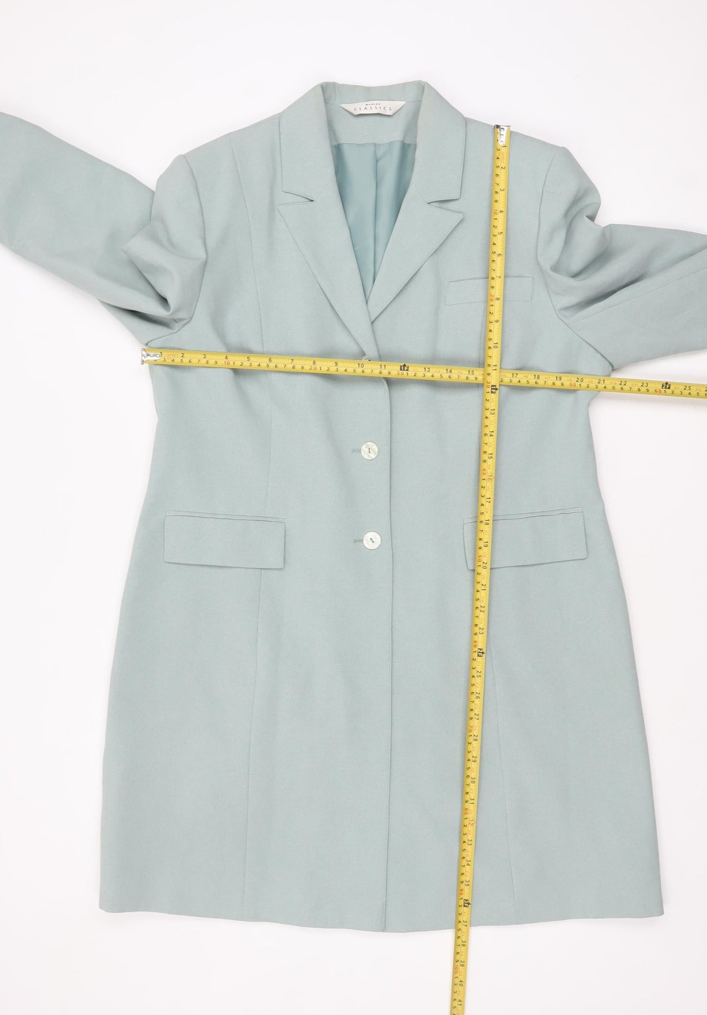 Modern Classics Women’s Green Long Buttoned Overcoat Size 18
