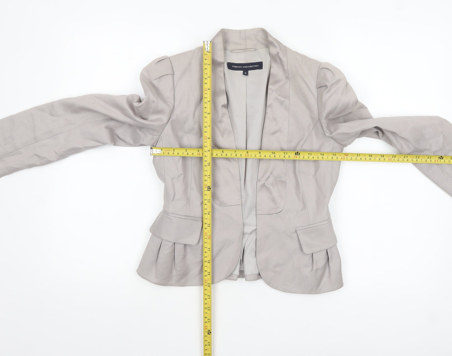 French Connection Women’s Beige Tailored Shawl Blazer Size 8