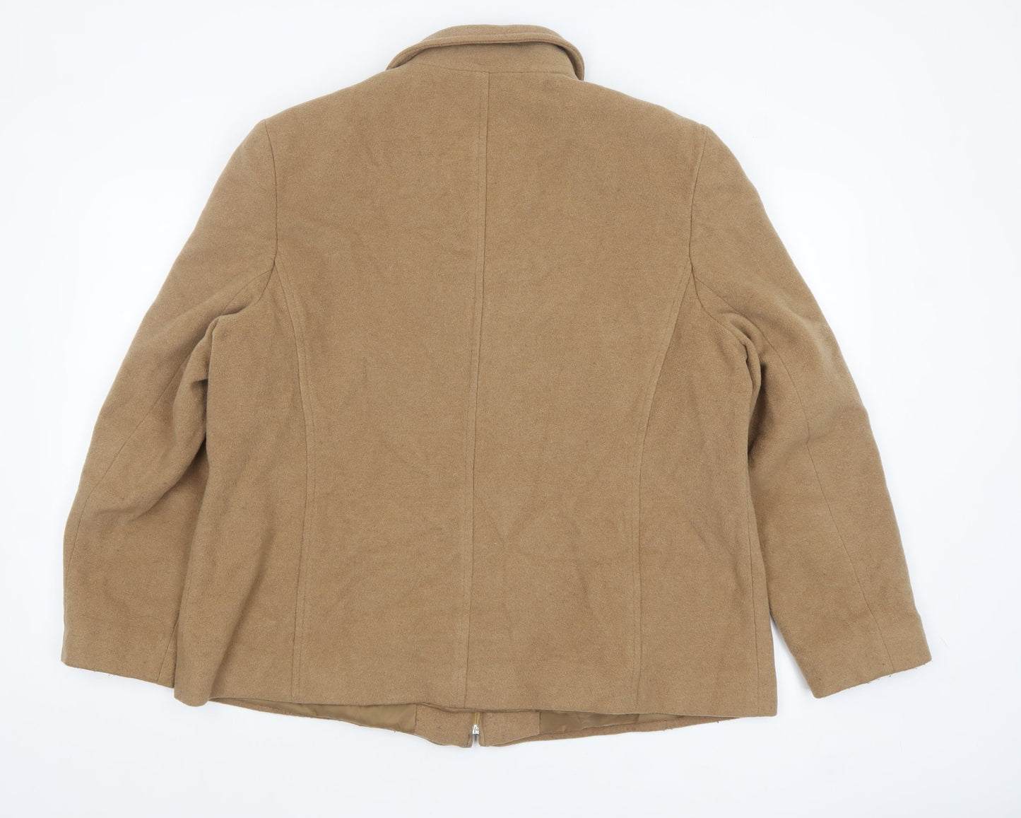 David Barry Women’s Beige Wool Blend Mid-Length Jacket UK 20