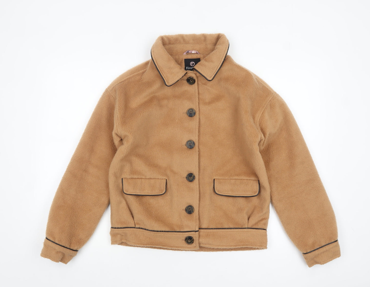 Firetrap Girls Beige Fleece Lined Button Jacket 13 Years