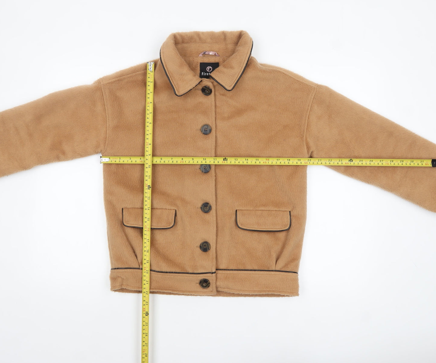 Firetrap Girls Beige Fleece Lined Button Jacket 13 Years