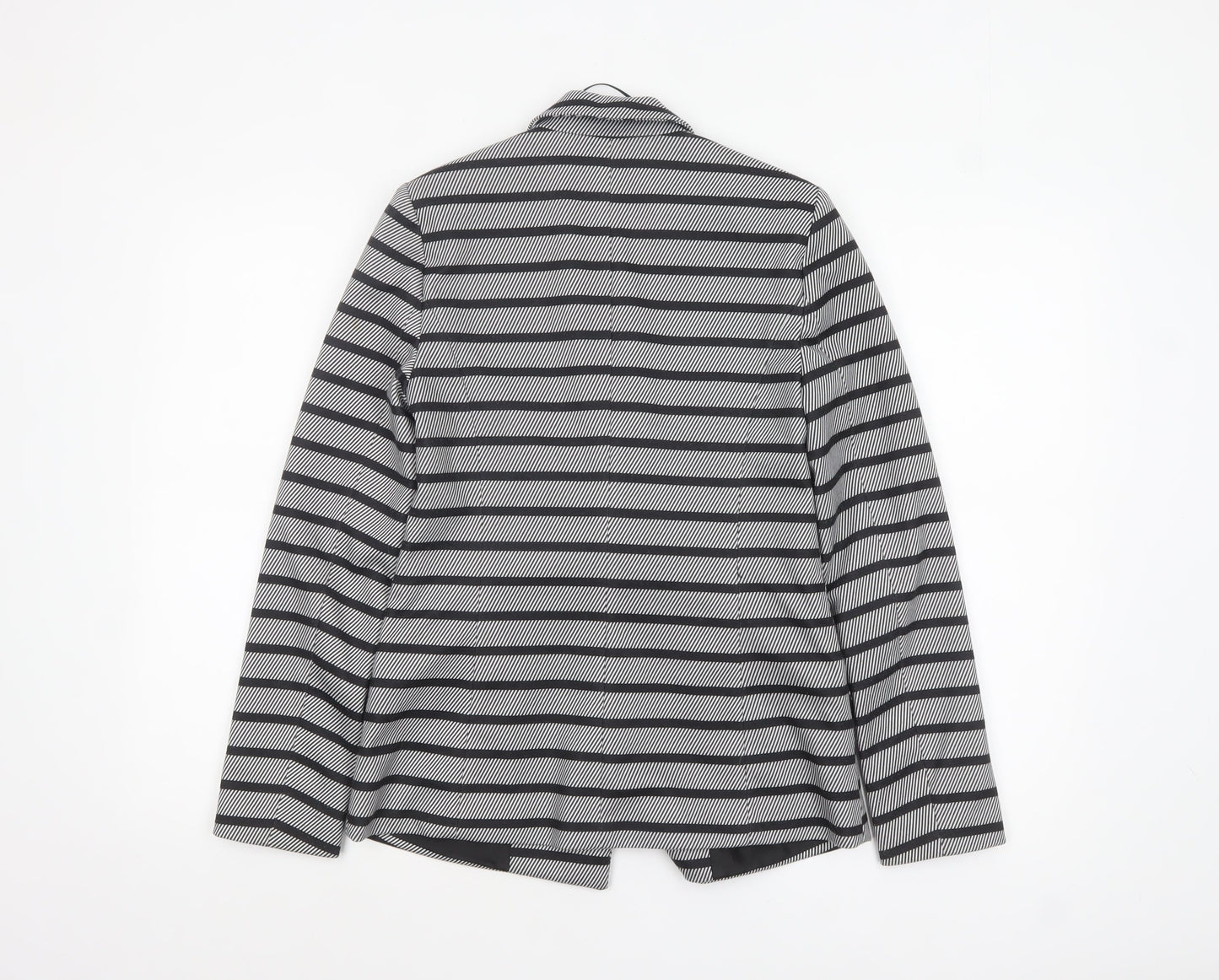 Oasis Women's Black & White Striped Blazer UK 8 Single-Breasted