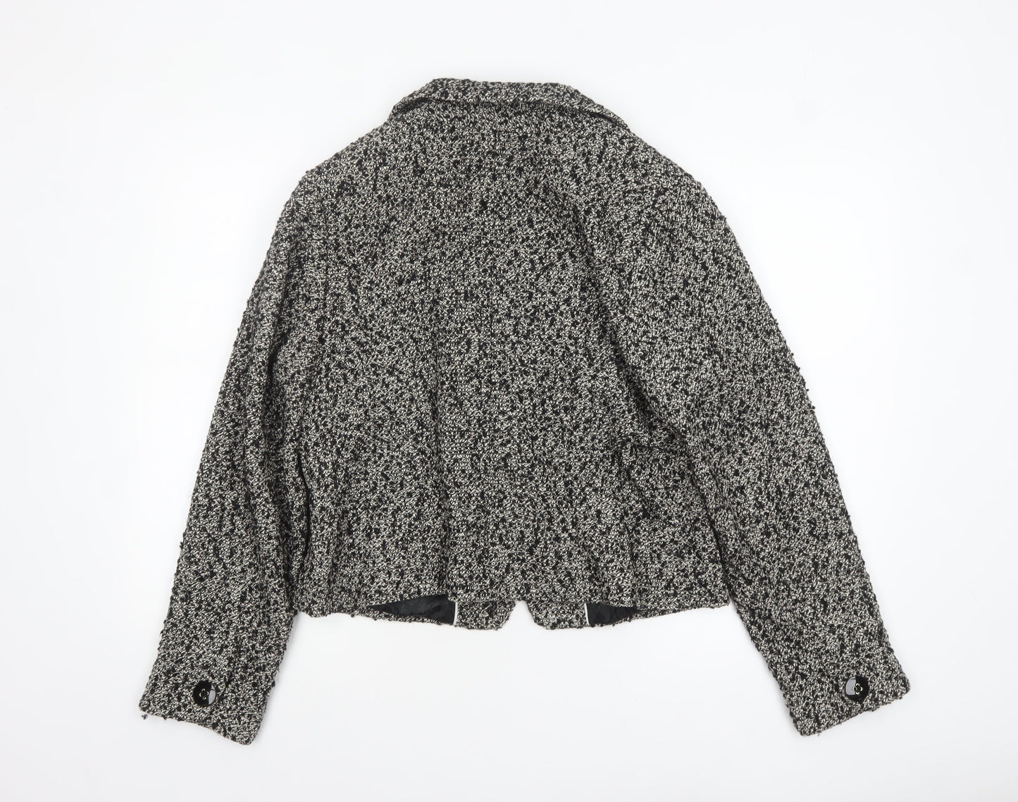 Lily Ella Womens Black Tweed Classic Blazer Size 16