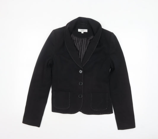 Next Women's Black Size 8 Shawl Collar Tailored Blazer