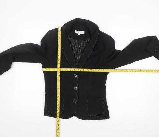 Next Women's Black Size 8 Shawl Collar Tailored Blazer