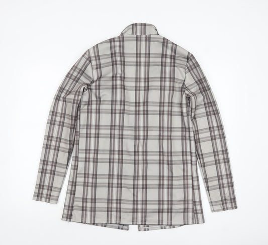 PrettyLittleThing Women Grey Check Double-Breasted Blazer UK 10