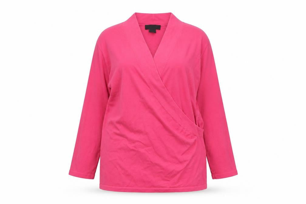 Paraphrase Women Pink Wrap Jumper Cotton Nylon 2XL V-Neck Lightweight