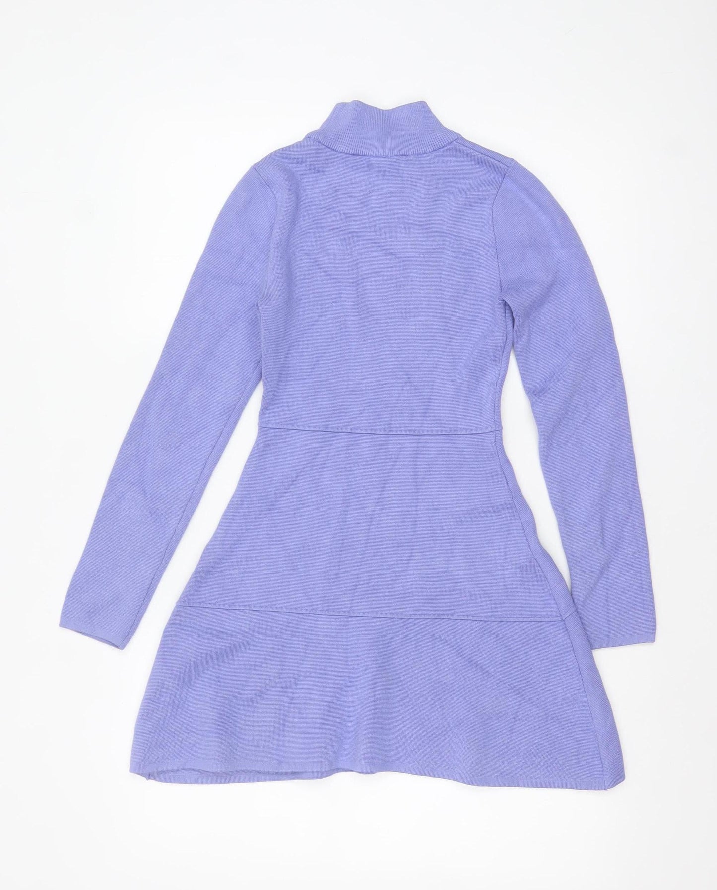 ZARA Women Purple Fit & Flare Knit Short Dress Size S