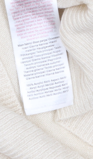 Beloved Women Beige Acrylic Button Detail Long Sleeve Jumper M