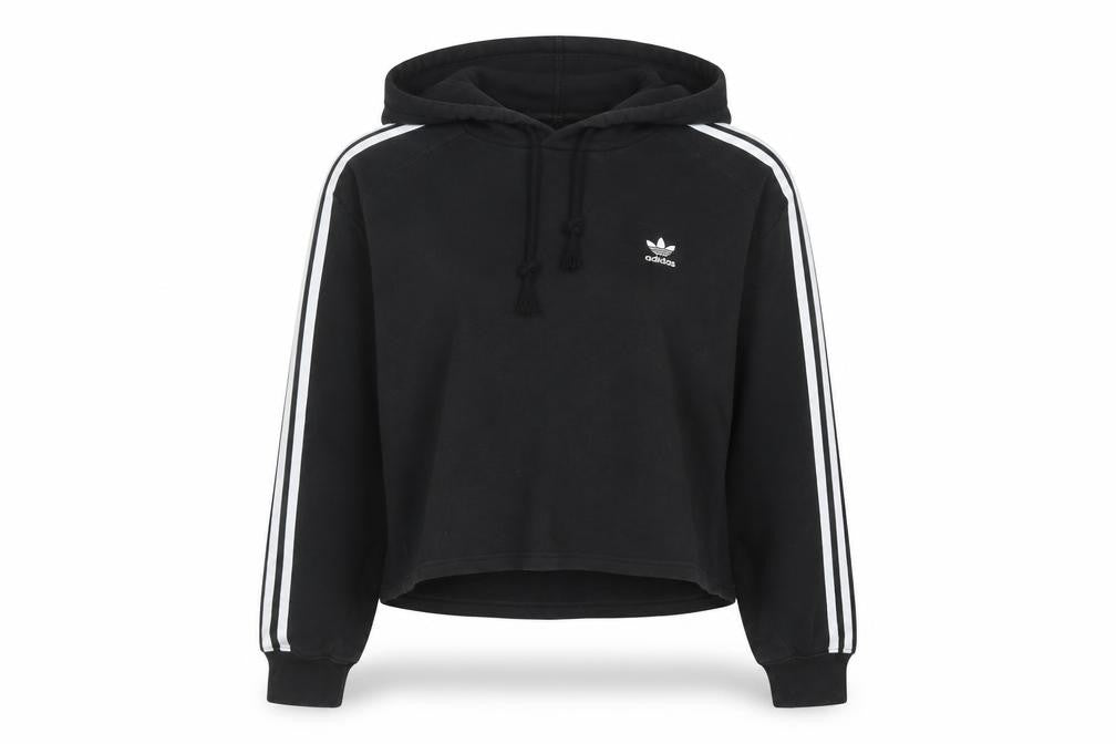 Adidas Womens Black Hoodie Size 10 Drawstring Hooded Sweatshirt