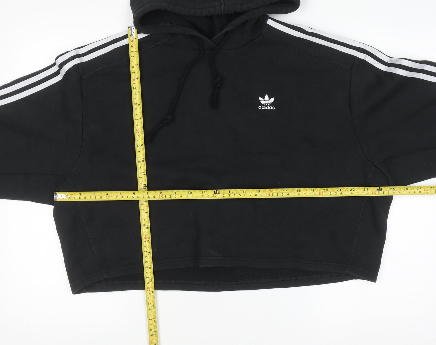 Adidas Womens Black Hoodie Size 10 Drawstring Hooded Sweatshirt