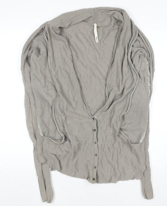 Firetrap Women Beige L Cardigan Lightweight Cotton Knit