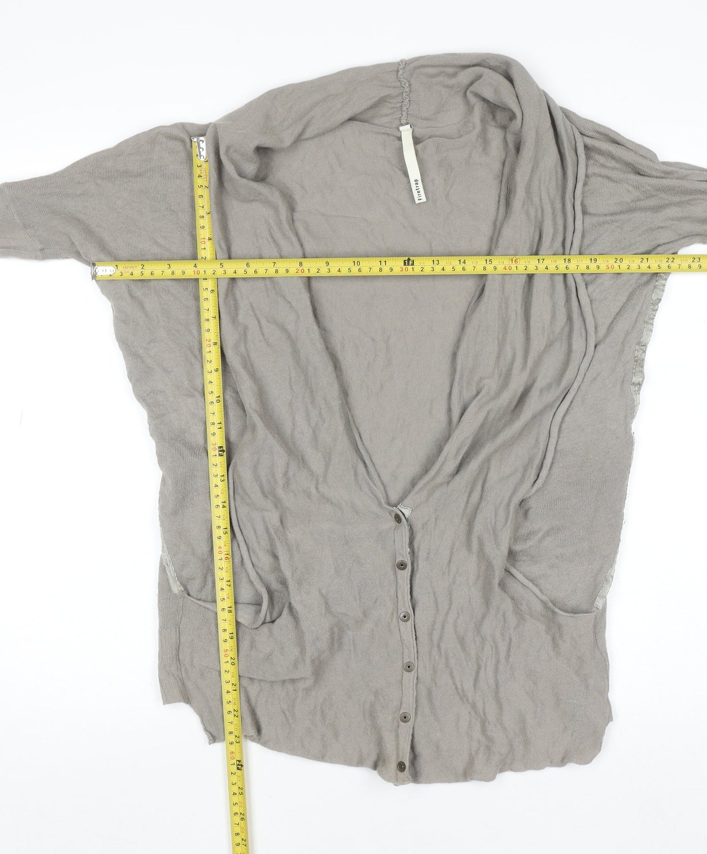Firetrap Women Beige L Cardigan Lightweight Cotton Knit