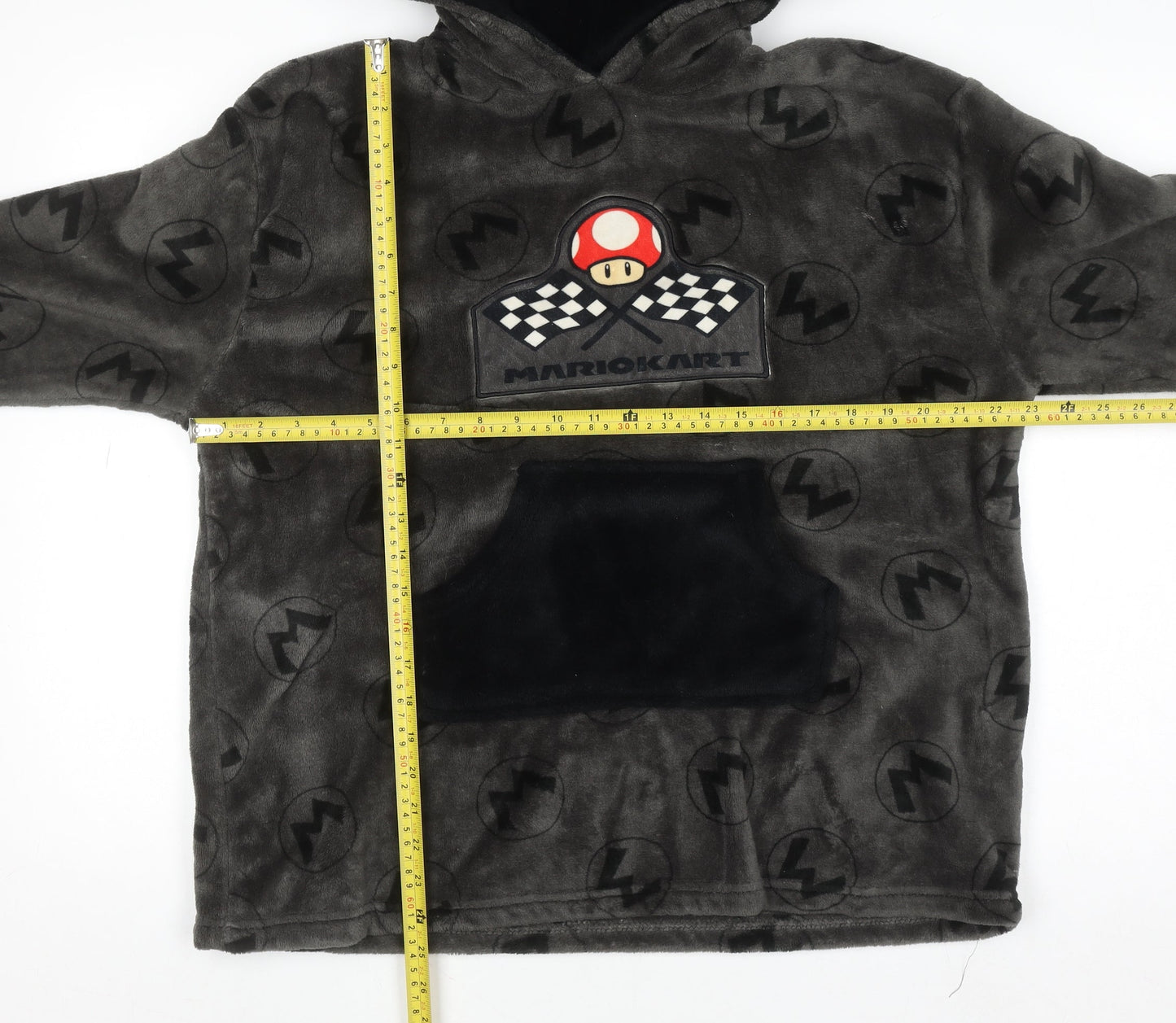 Primark Boys Grey Mario Kart Fleece Hooded Nightwear 10-12 Years