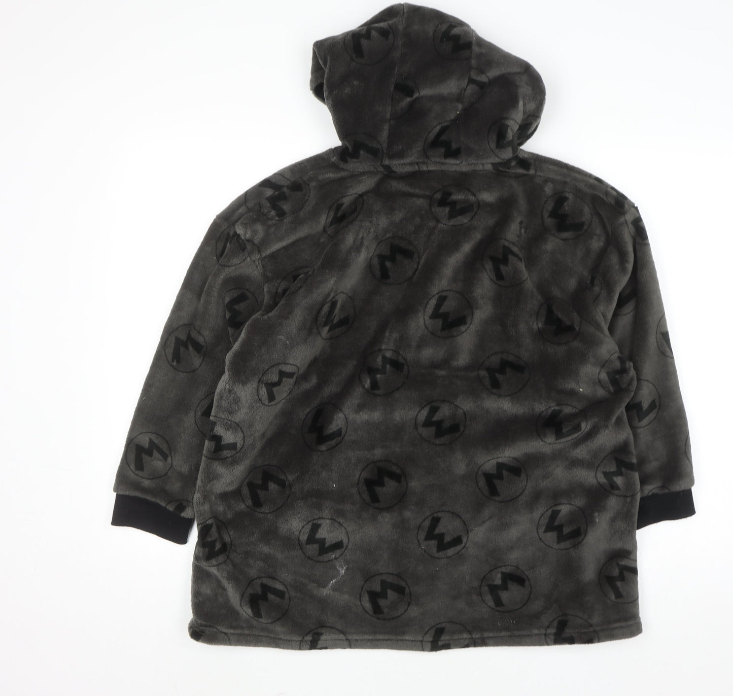 Primark Boys Grey Mario Kart Fleece Hooded Nightwear 10-12 Years