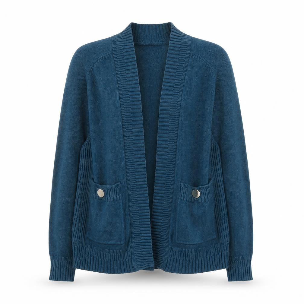 Next Women Blue V-Neck Long Sleeve Knit Cardigan Size S