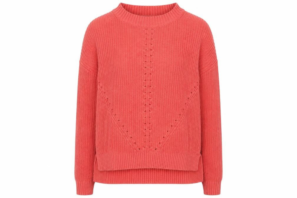 FatFace Women’s Pink Cotton Mock Neck Knit Jumper Size 12