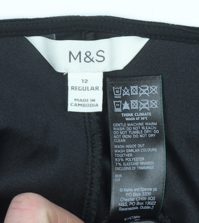 Marks and Spencer Women’s Black Velvet Long Sleeve Blouse Size 12