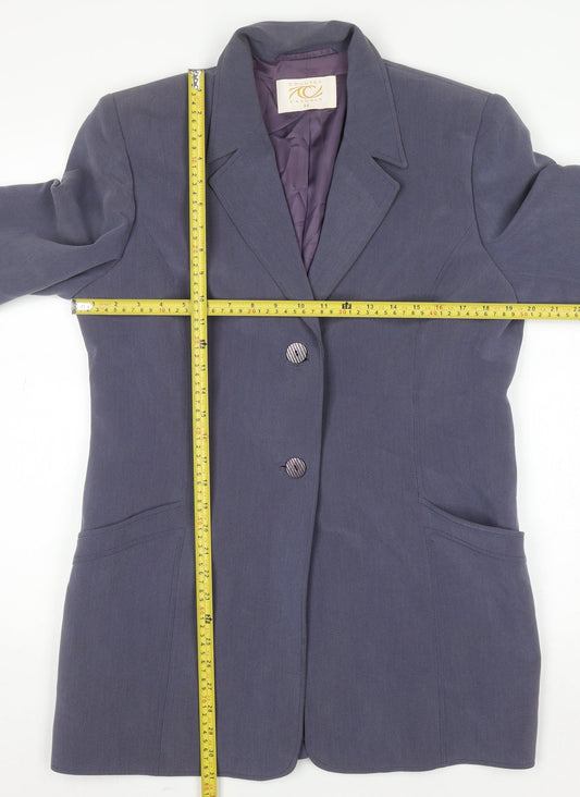 Country Casuals Women Blue Size 14 Wool Blend Single-Breasted Blazer