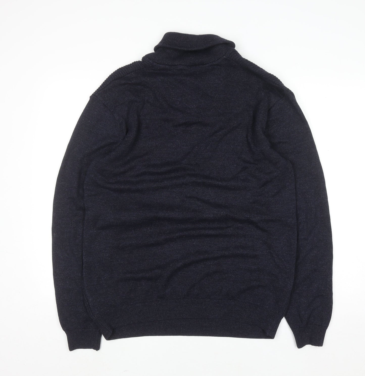 Next Men's Blue Collared Button Pullover Jumper XL Cotton Blend