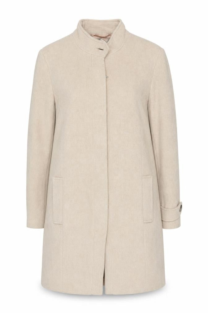 Next Women’s Beige Wool Blend Long Overcoat Size 14