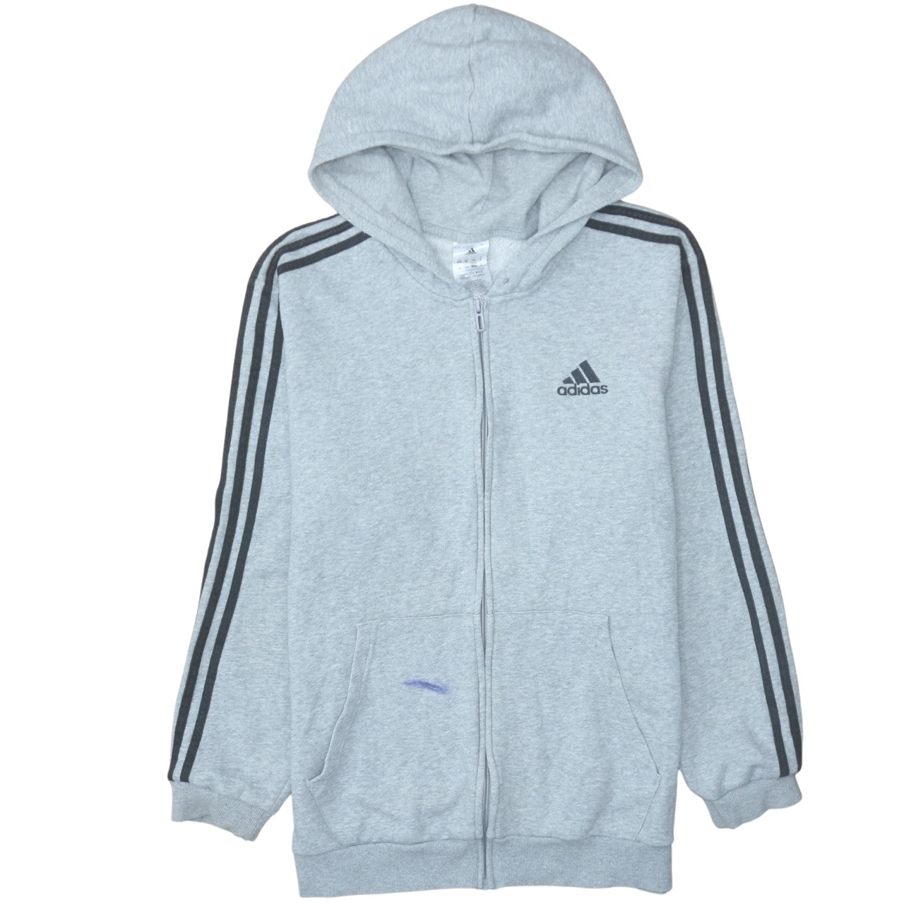 Adidas Men’s Grey Full Zip Hoodie Size M Lightweight Sportswear