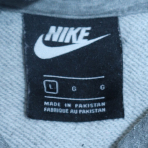 Nike Men's Grey Pullover Hoodie L Sports Fleece Sweatshirt
