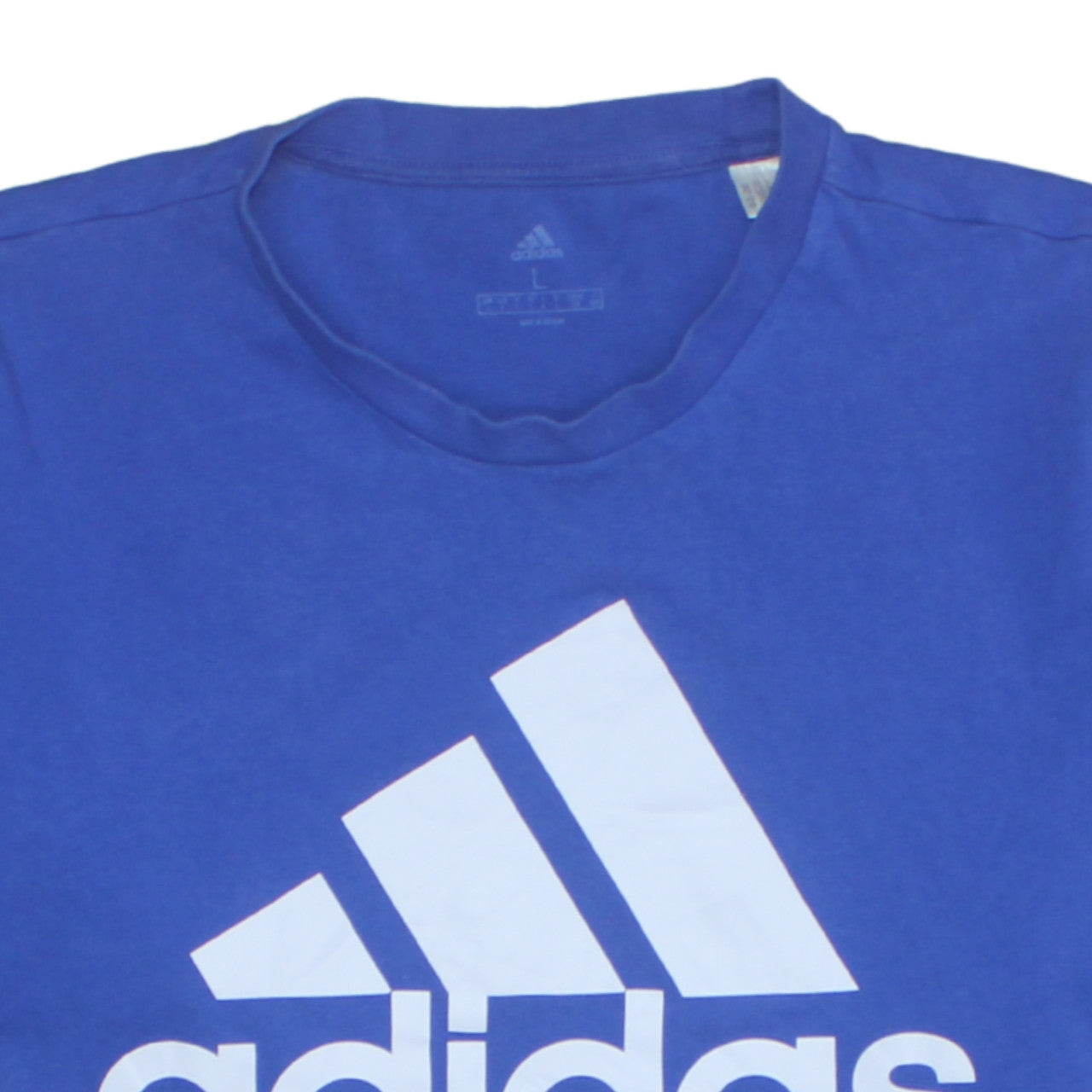 Adidas Men's Blue Colourblock Logo Sports T-Shirt Size L