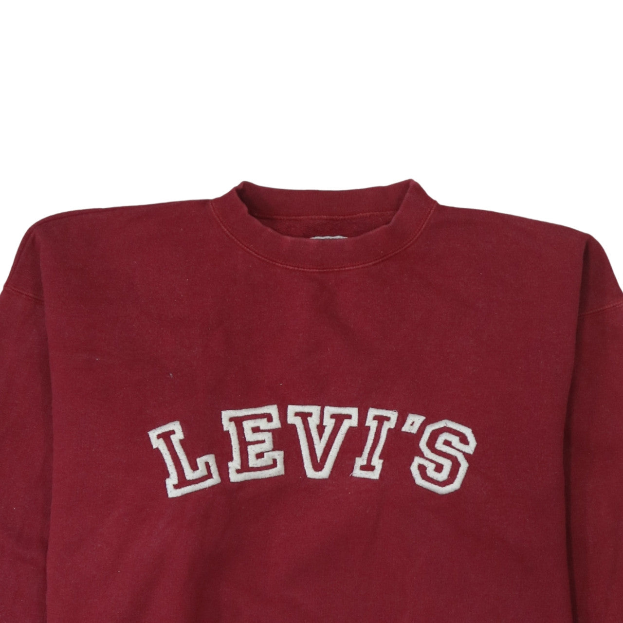 Levi's Men's Red XL Crew Neck Logo Pullover Sweatshirt
