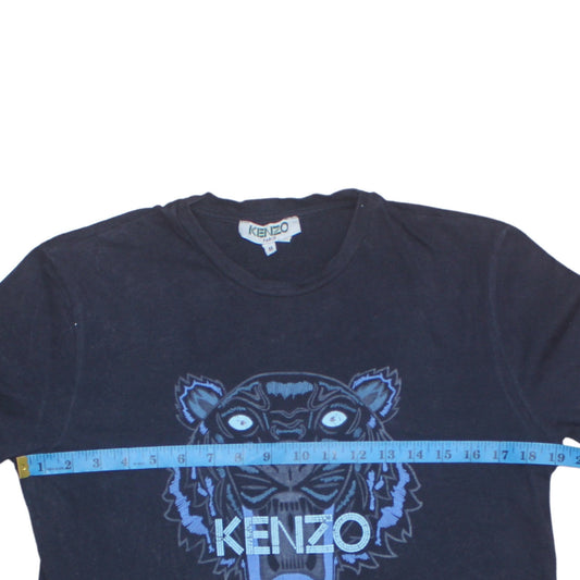 Kenzo Men Black Embroidered Tiger Logo T-Shirt Size M