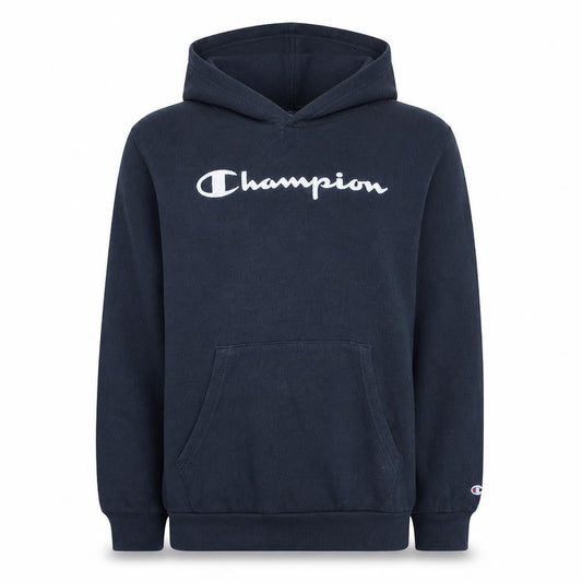 Champion Teens Black XL Pullover Hoodie with Logo Graphic Print