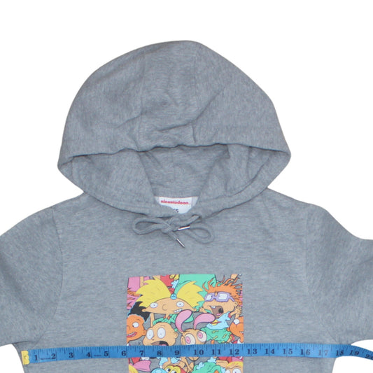 Nickelodeon Womens Grey XS Pullover Hoodie Cartoon Print
