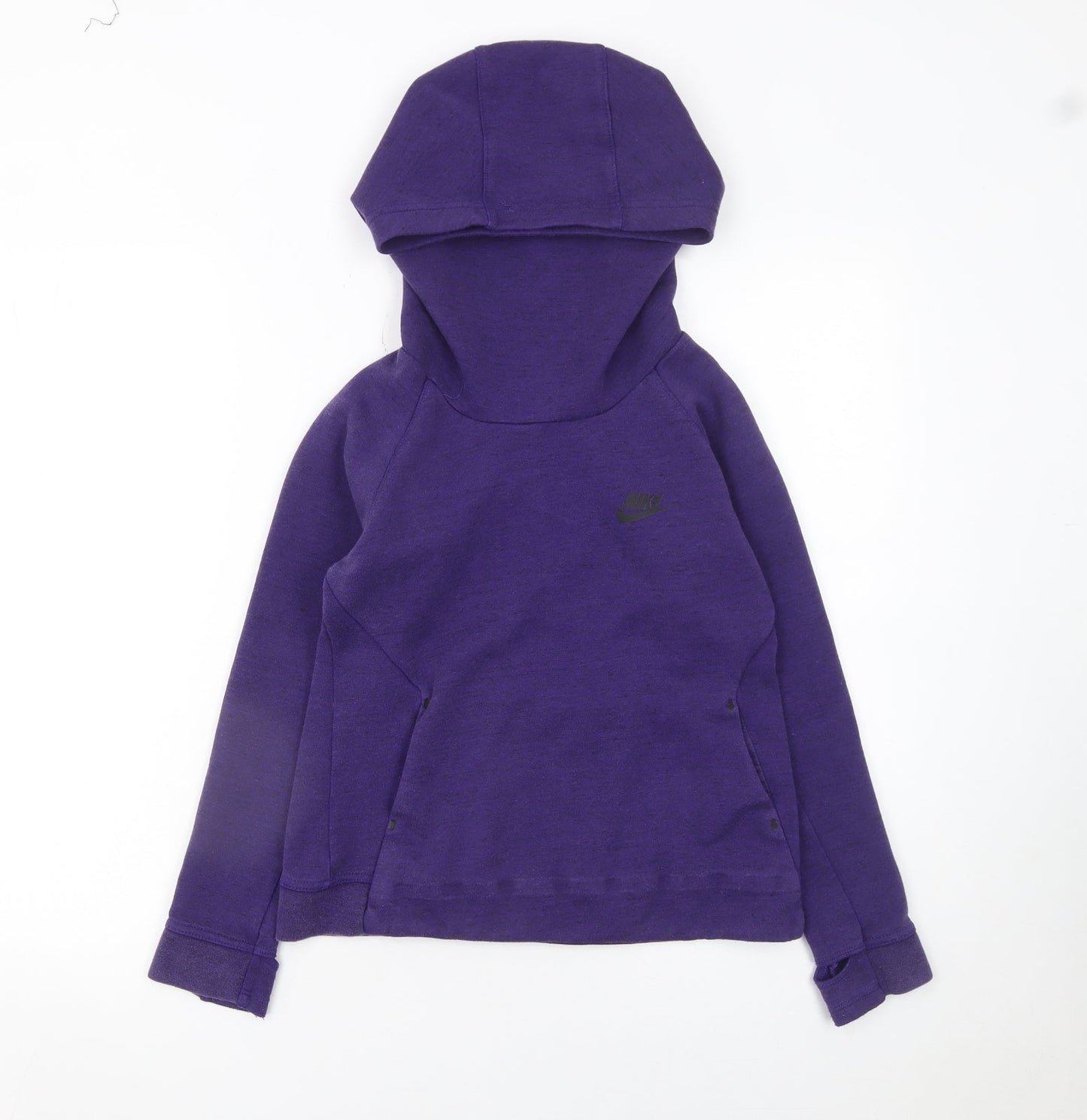 Nike Boys Purple Pullover Hoodie 10-12 Years Fleece Cotton Blend