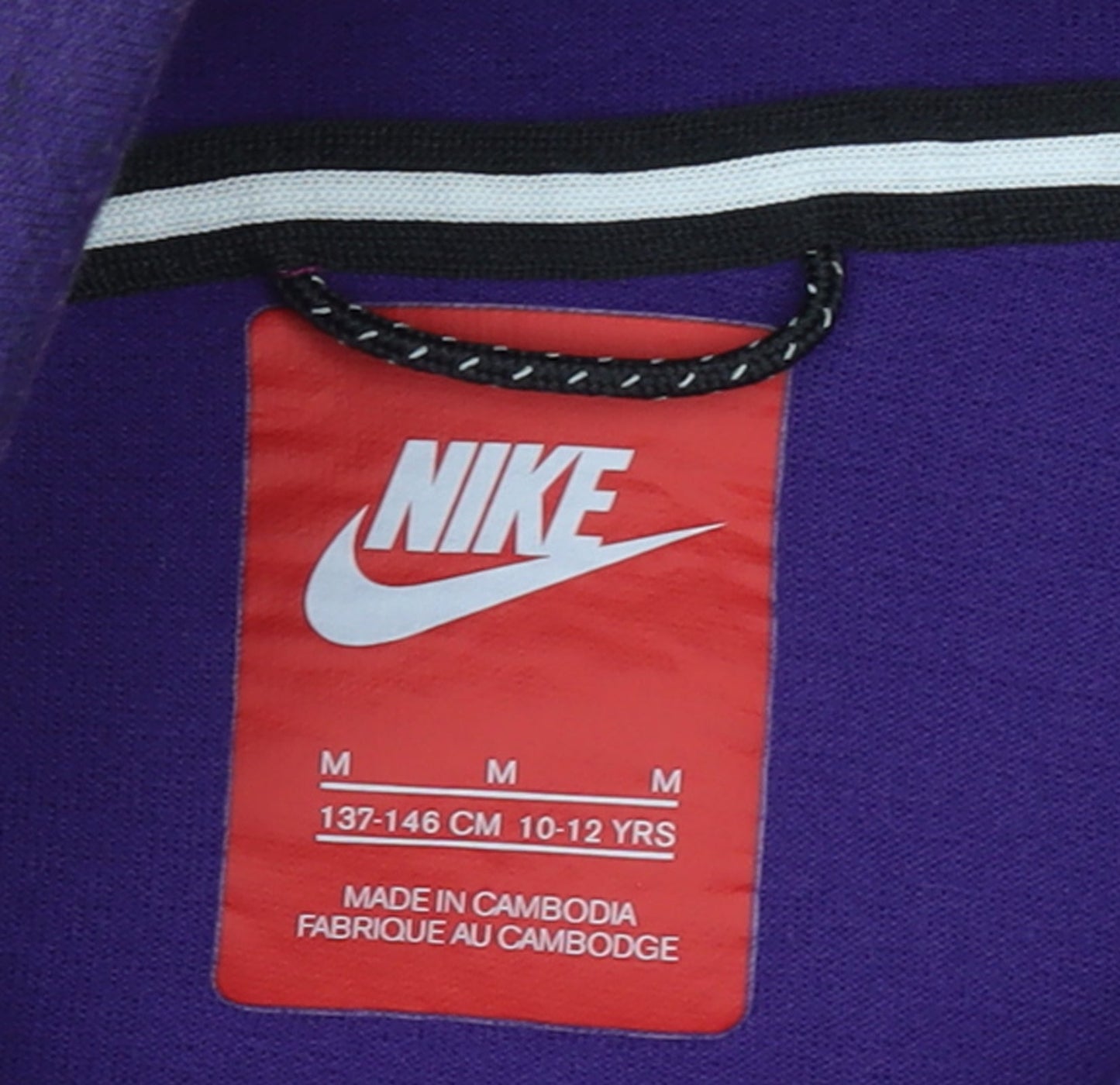 Nike Boys Purple Pullover Hoodie 10-12 Years Fleece Cotton Blend