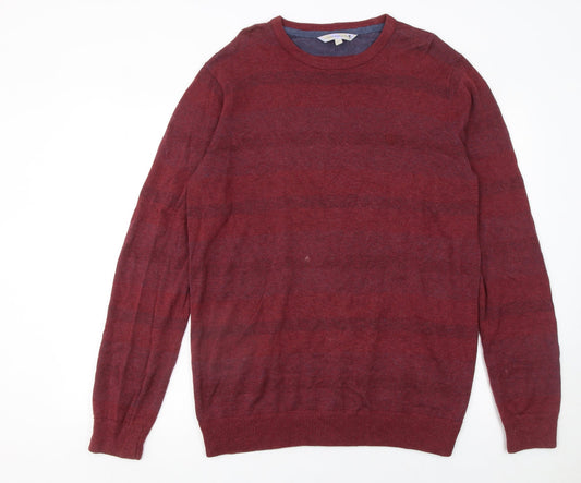 Climb High Dig Deep Ski Steep Men’s Red Wool Cotton Crew Neck Jumper L