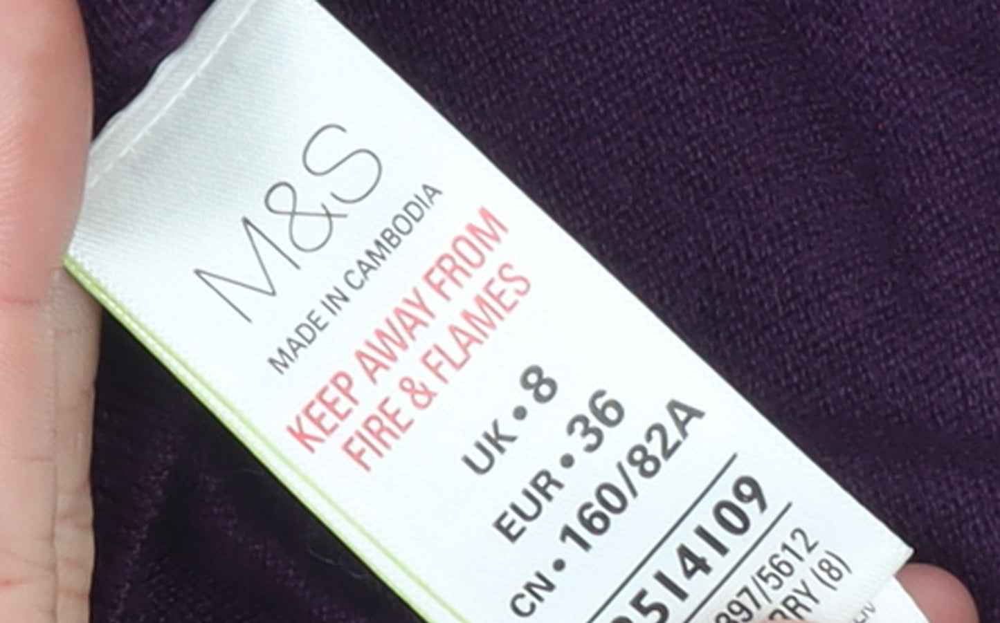 Marks and Spencer Women's Purple Size 8 Knit Open Zip Cardigan