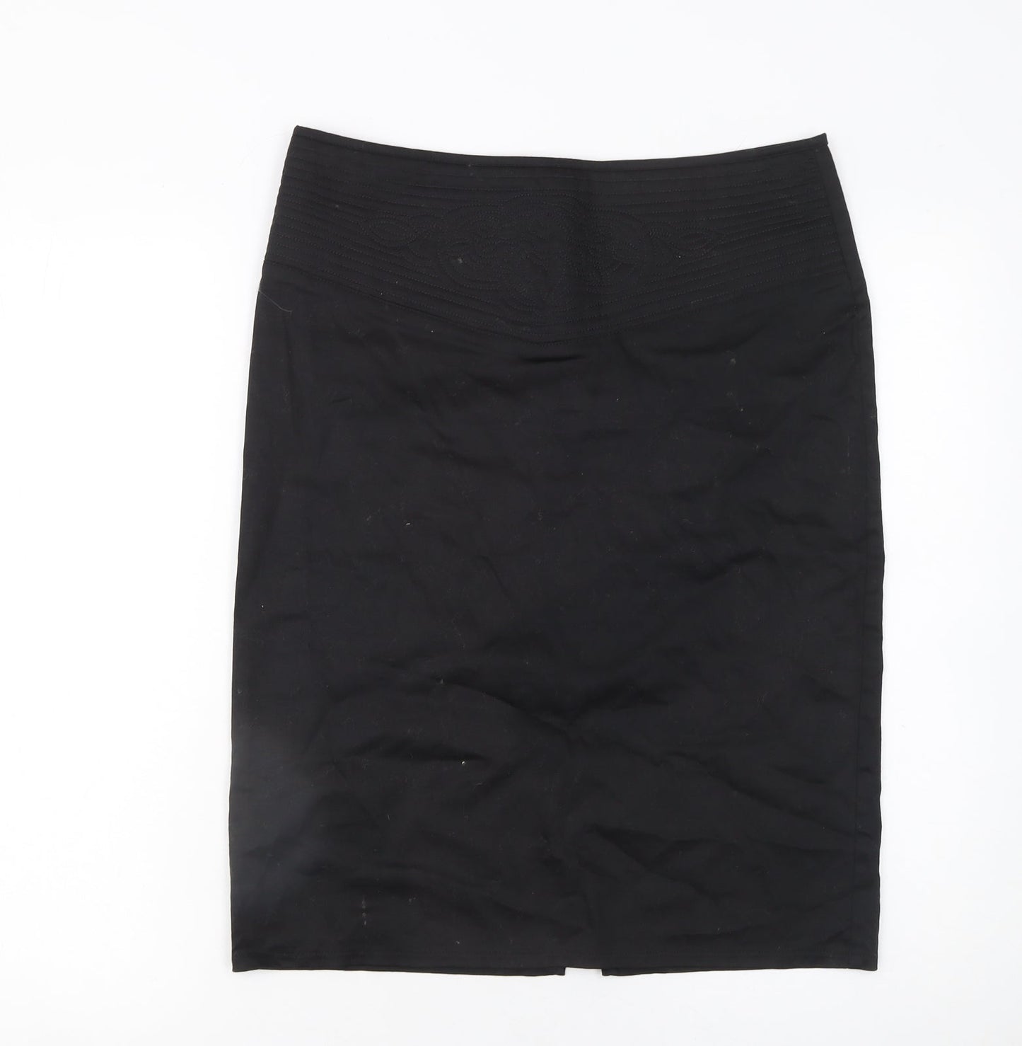 New Look Women's Black Cotton Stretch Pencil Skirt UK 12
