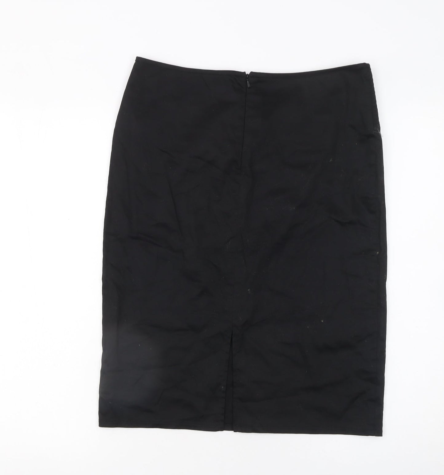 New Look Women's Black Cotton Stretch Pencil Skirt UK 12