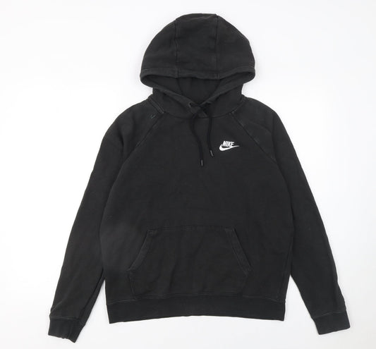 Nike Women Black Small Pullover Hoodie Sweatshirt Fleece Logo