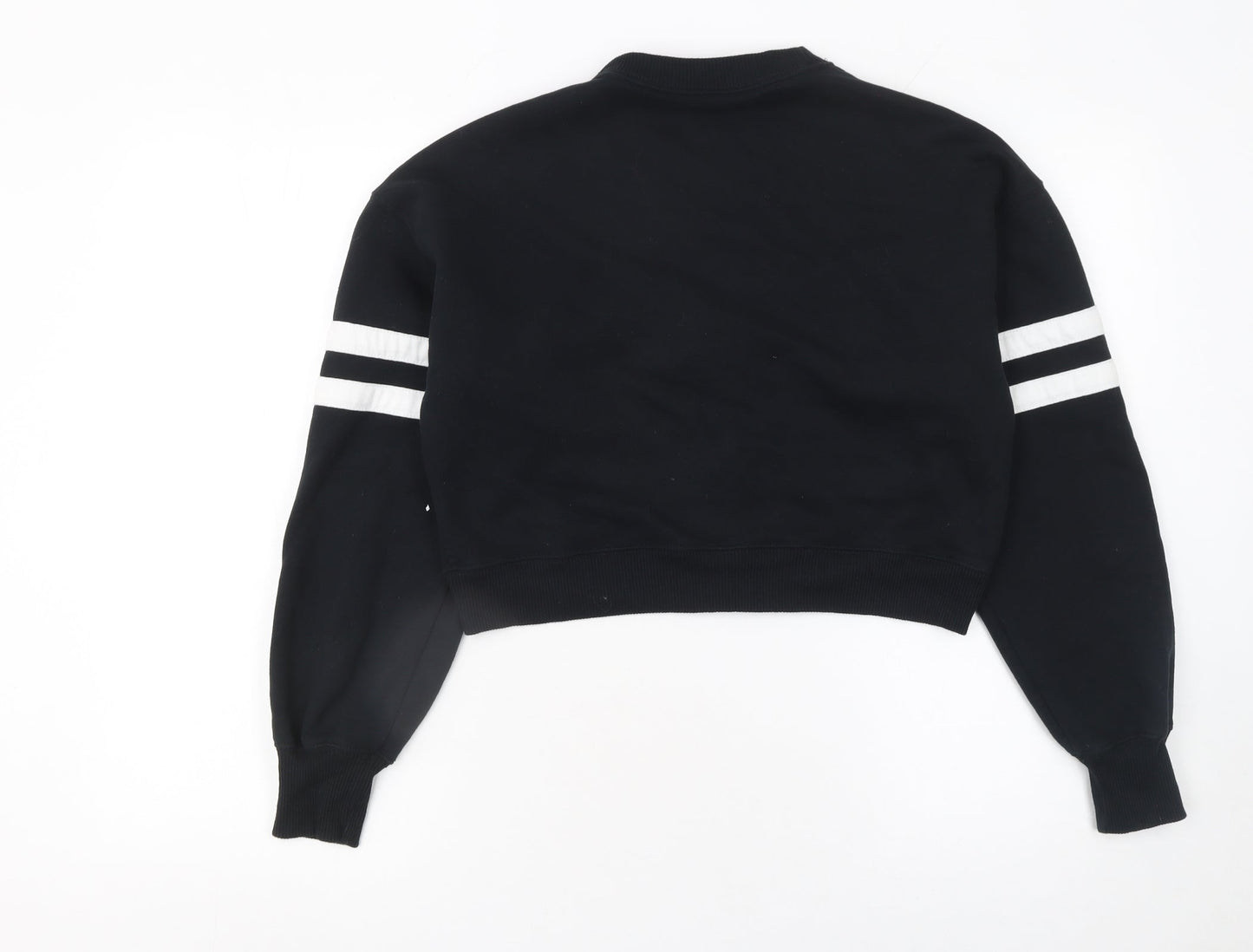 Hollister Women's Black XS Cropped Varsity Jacket