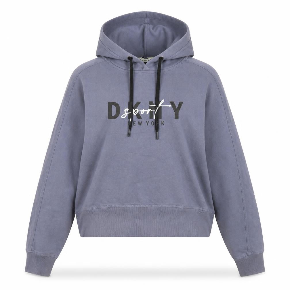 DKNY Sport Women's Blue Pullover Hoodie Size L Cotton Blend