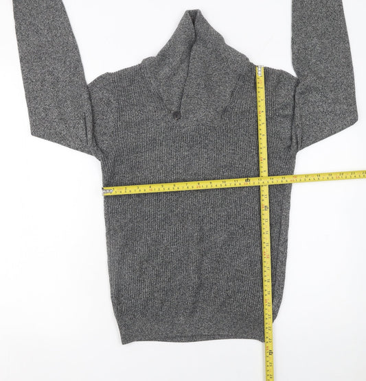 Next Men’s Grey Roll Neck Pullover Jumper Size S Cotton Blend