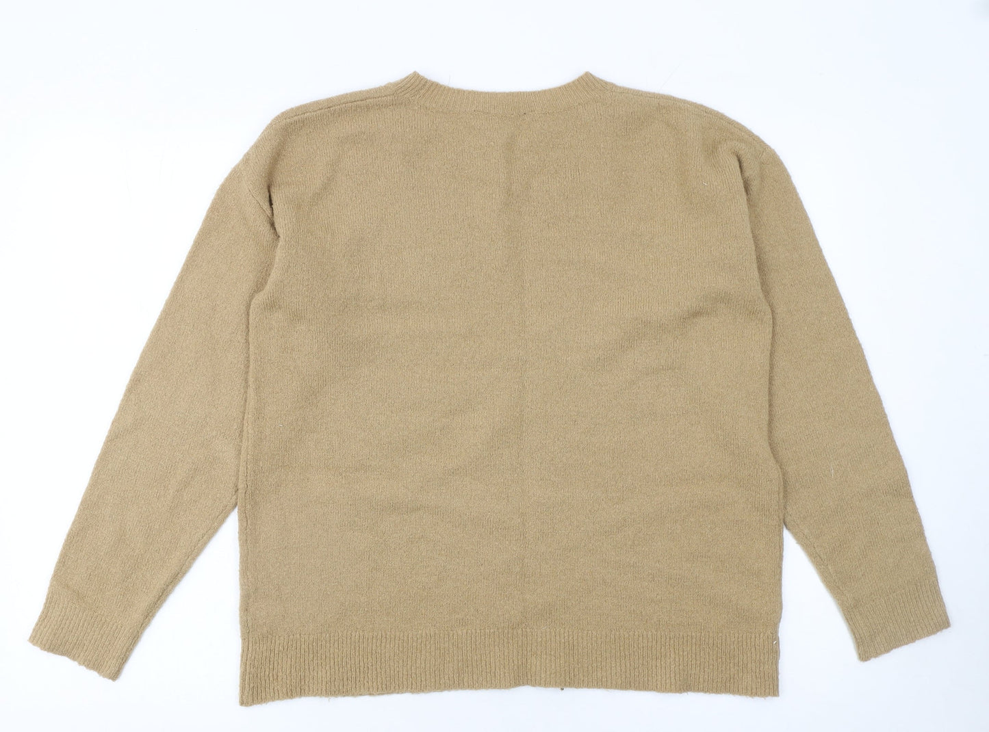 Dorothy Perkins Women Beige Floral Pullover Jumper UK 14