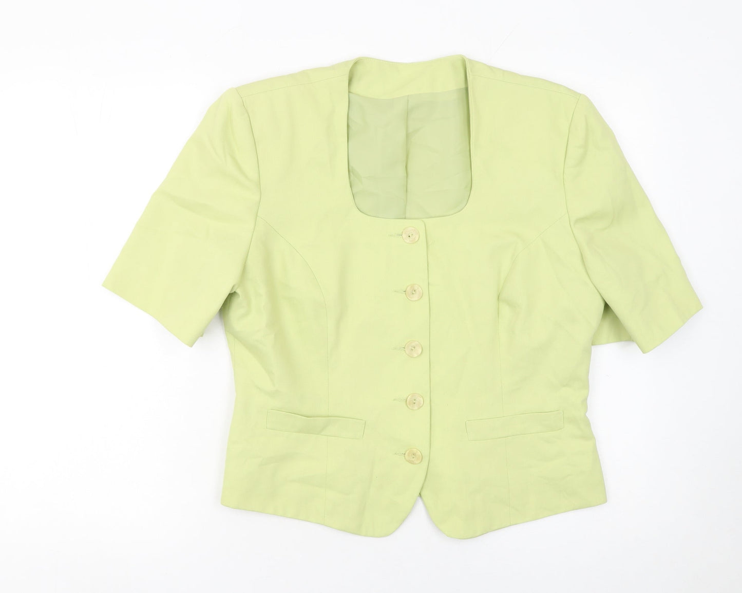 Richards Women Lime Green Short Sleeve Suit Jacket Size 14