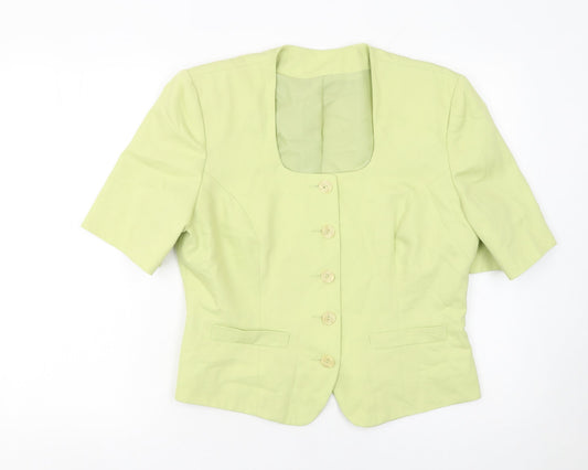 Richards Women Lime Green Short Sleeve Suit Jacket Size 14