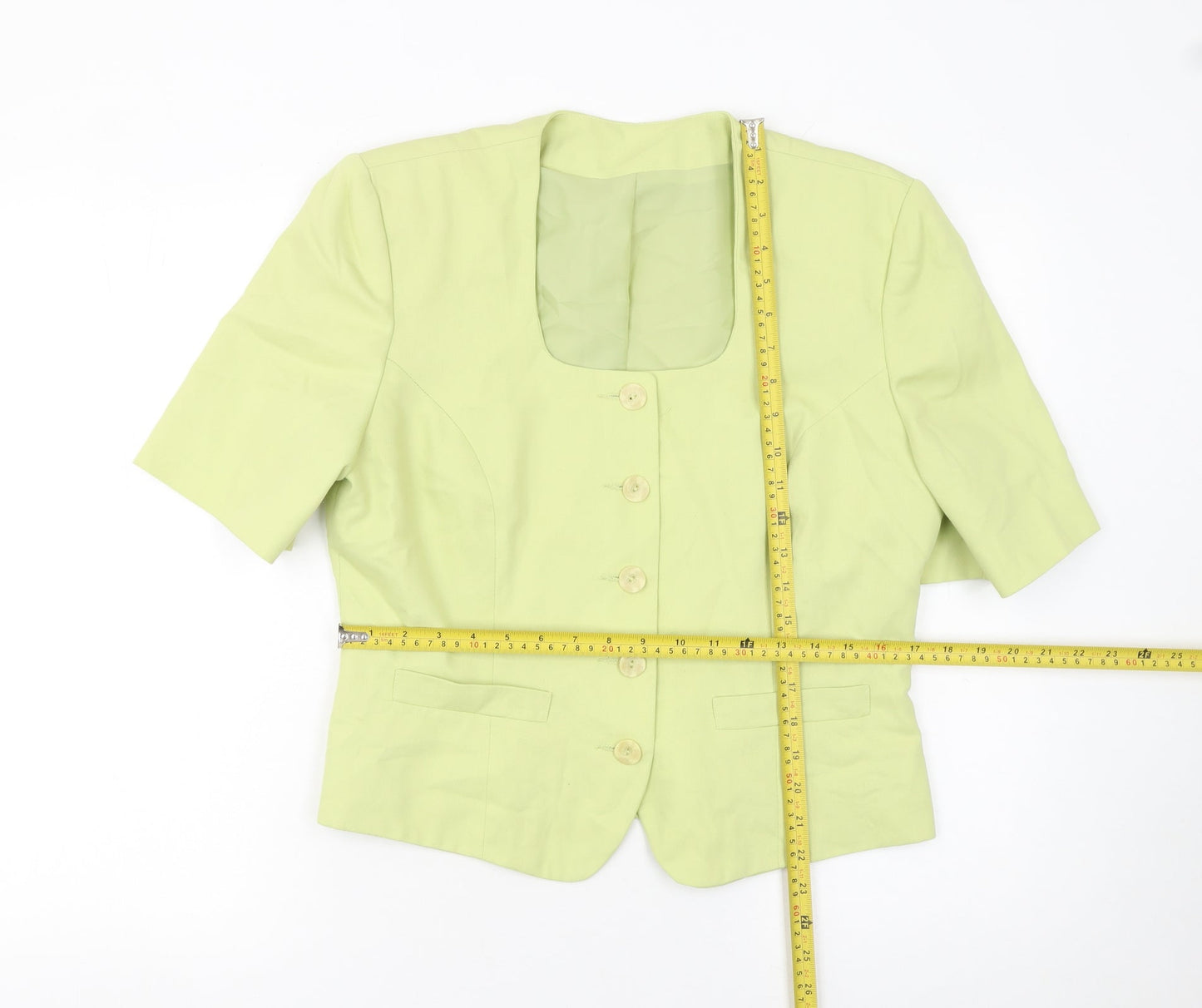Richards Women Lime Green Short Sleeve Suit Jacket Size 14